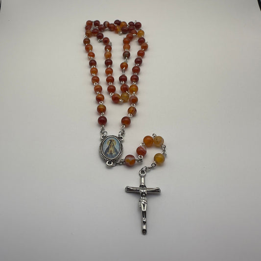 Terço de Pedra Cornalina