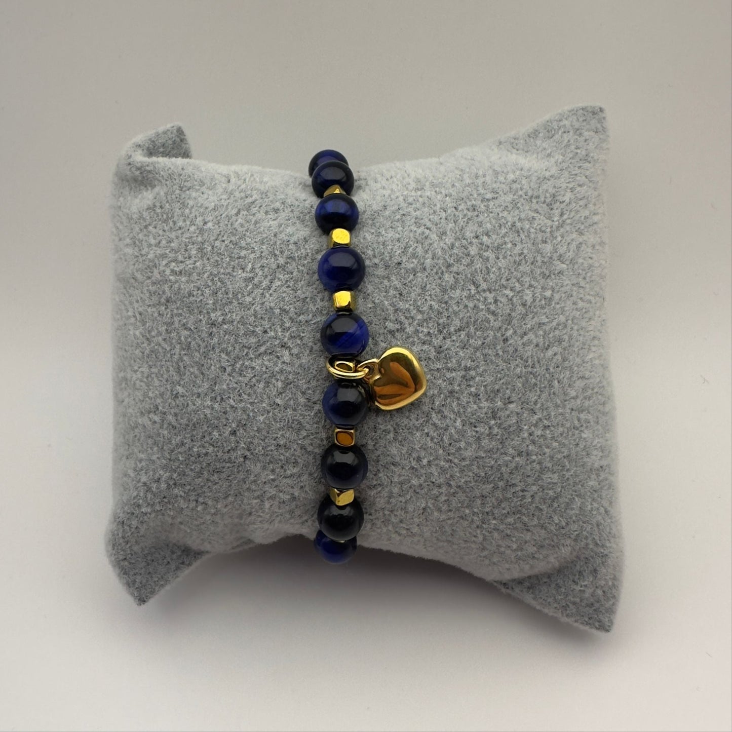 Pulseira de Pedra Olho de Tigre Azul