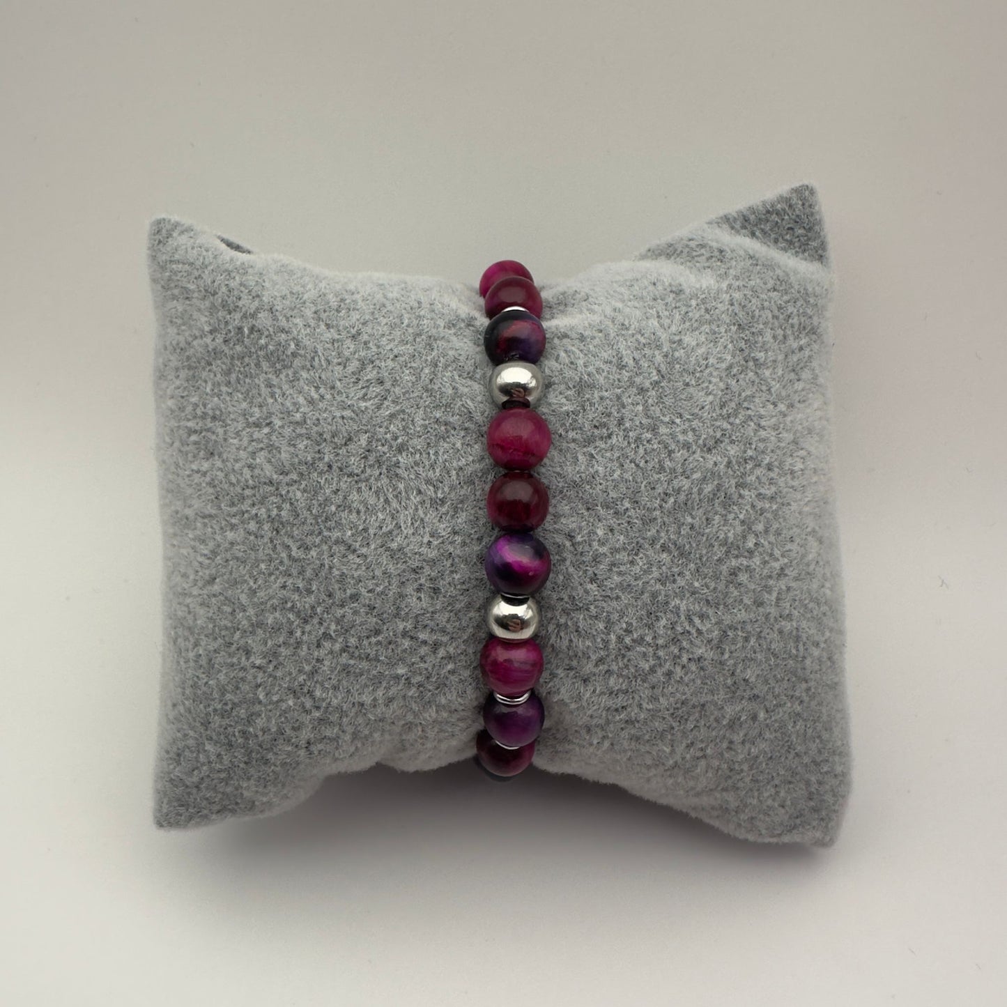 Pulseira de Pedra Olho de Tigre Rosa