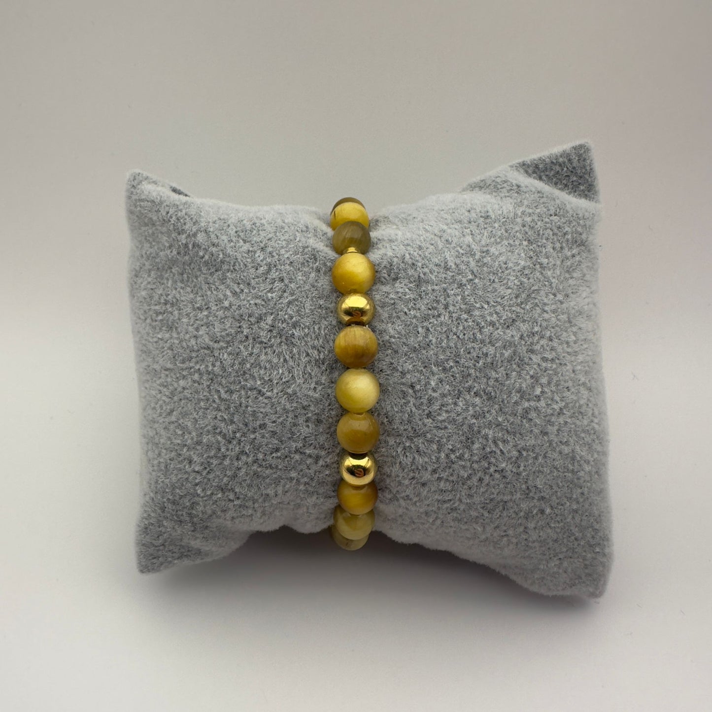 Pulseira de Pedra Olho de Tigre Ouro