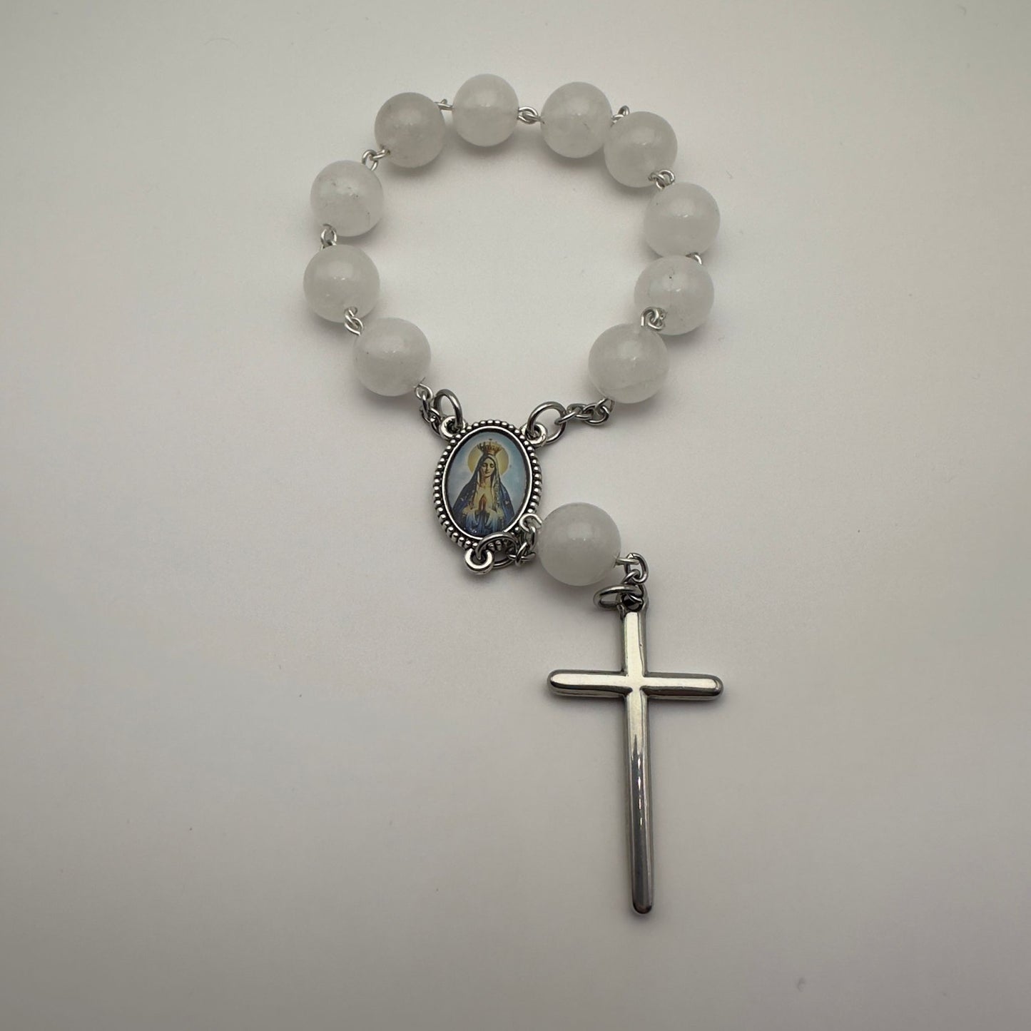 Dezena de Pedra Jade Branco