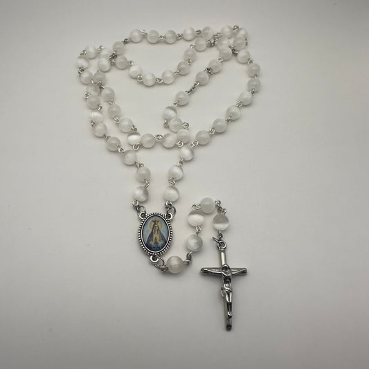 Terço de Pedra Selenite