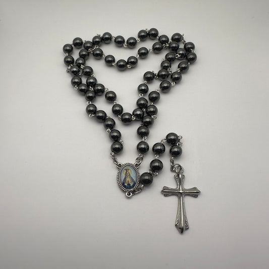 Terço de Pedra Hematita