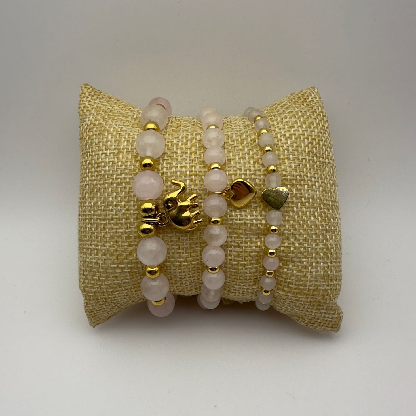 Pulseira de Pedra Quartzo Rosa