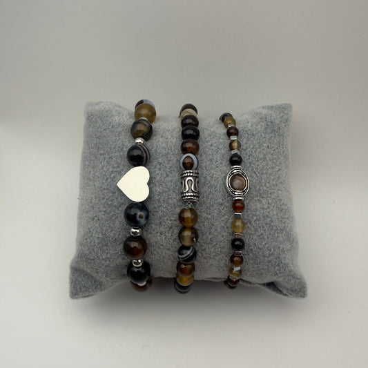 Pulseira de Pedra Ágata Castanha