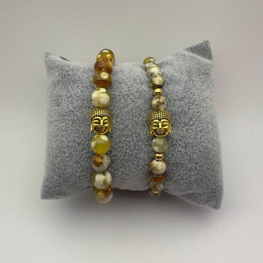 Pulseira de Pedra Ágata Fogo