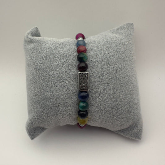 Pulseira de Pedra Olho de Tigre Multicolorido