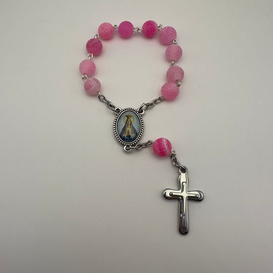 Dezena de Pedra Ágata Rosa Rachadura