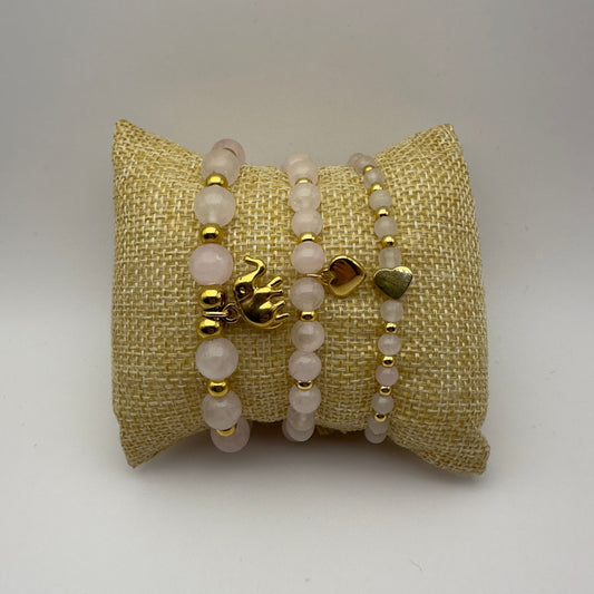 Pulseira de Pedra Quartzo Rosa